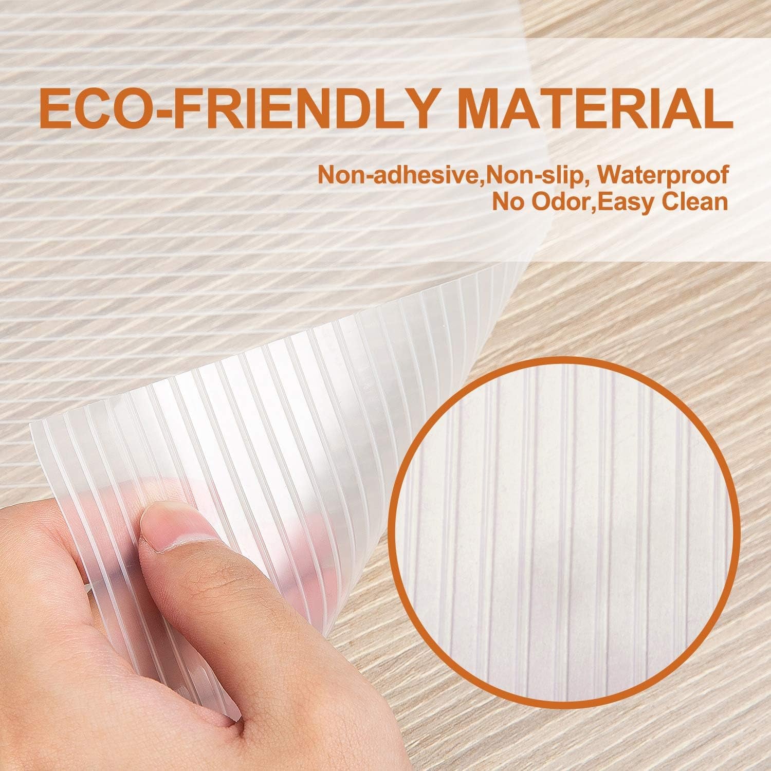 Drawer and Shelf Liner, 12IN X 10FT Non Slip Non Adhesive Cabinet Liner for Kitchen and Desk - Clear Ribbed