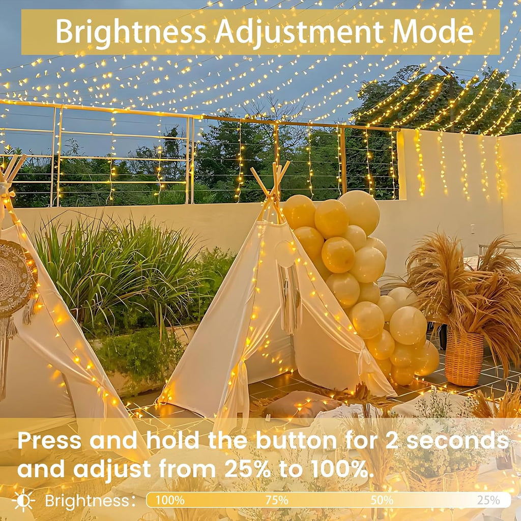 Connectable 200 LED String Lights Indoor Outdoor with Timer, 66FT 13 Modes Warm White Christmas Lights Waterproof, Twinkle Fairy Lights Plug in Clear Wire for Christmas Tree, Bedroom, Classroom Decor