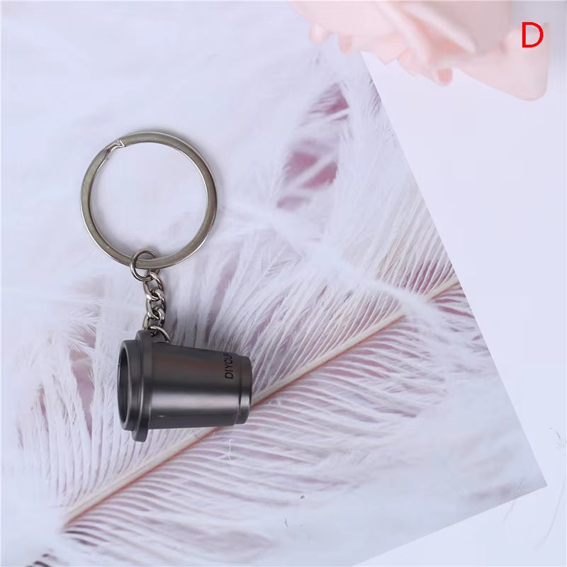 Creative Coffee Keychain Coffee Handle Keyring Portable Coffee Machine Pitcher Keyring Portable Coffeeware Accessories Gift